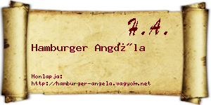 Hamburger Angéla névjegykártya